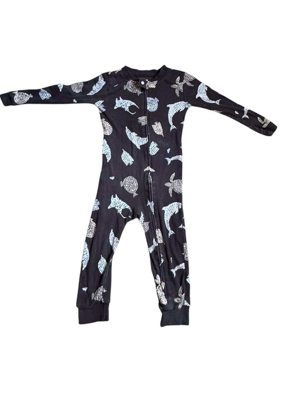 Burt’s bees  Kids One-Piece Pajamas with Blue Sea Creature Print